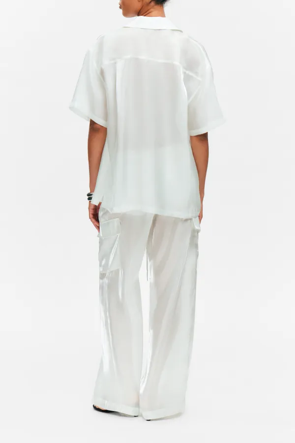Oversized Drop Shoulder Button Up Shirt
