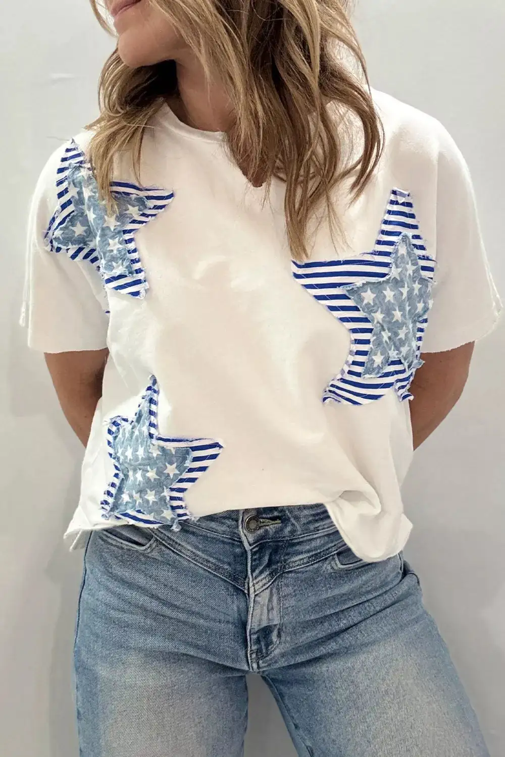 Patriot Star Patched Notched Neck Mineral Washed
