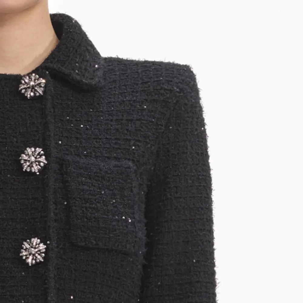Black Textured Knit Peplum Midi Dress
