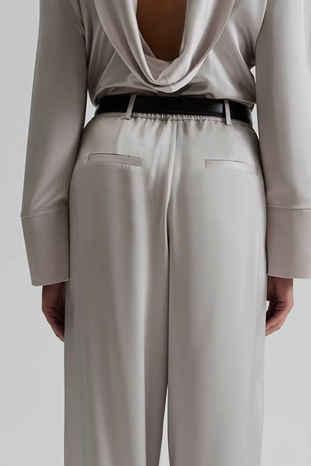 Elastic Waist Satin Trousers