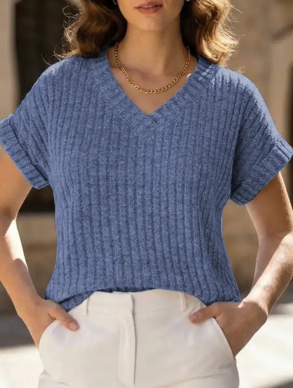 Draped V Neck Tee