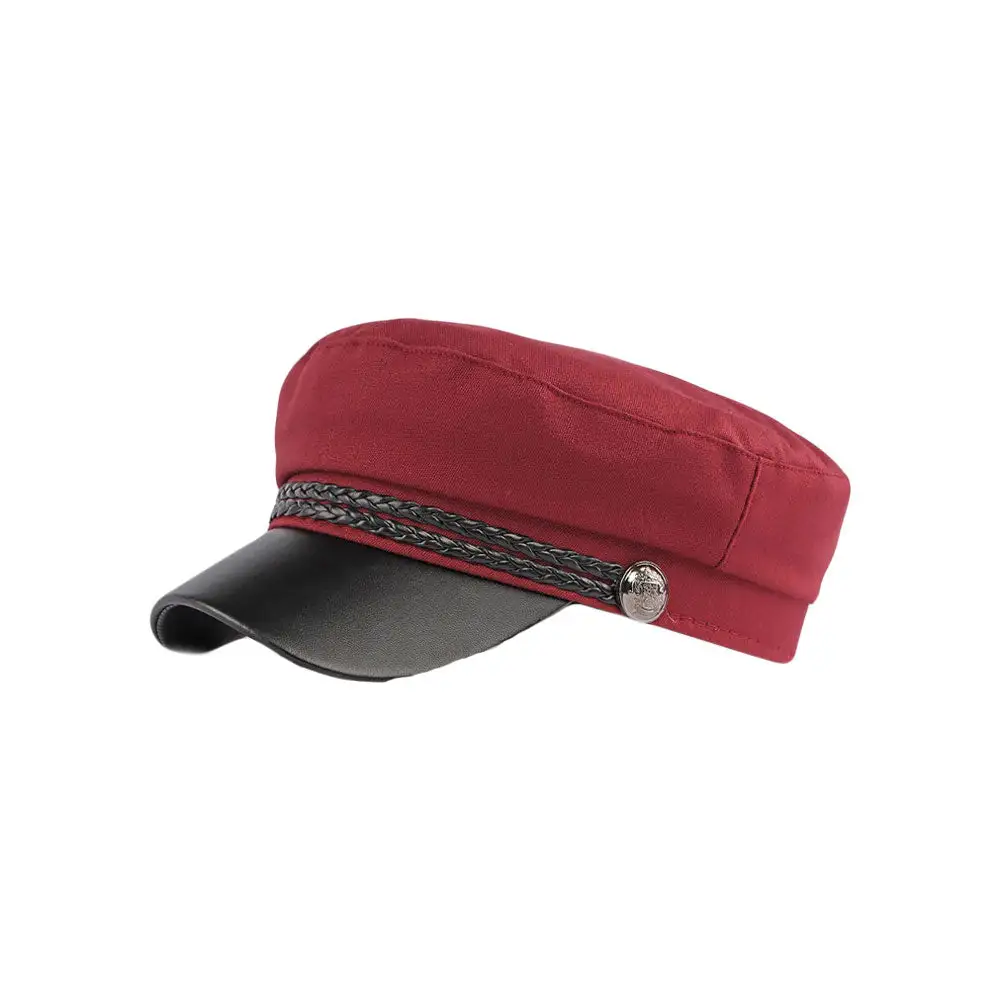 Cotton Faux Leather Sun Visor