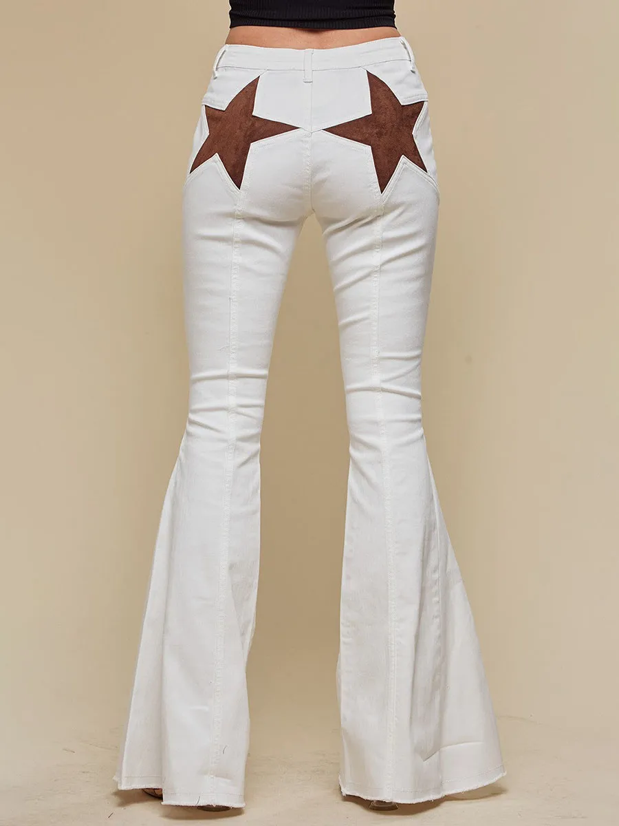 White Super Flare Jeans