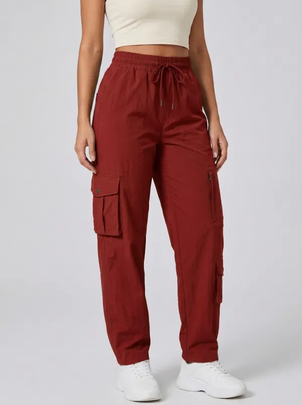Women's Multi-Pocket Cargo High Rise Cargo Work Pants