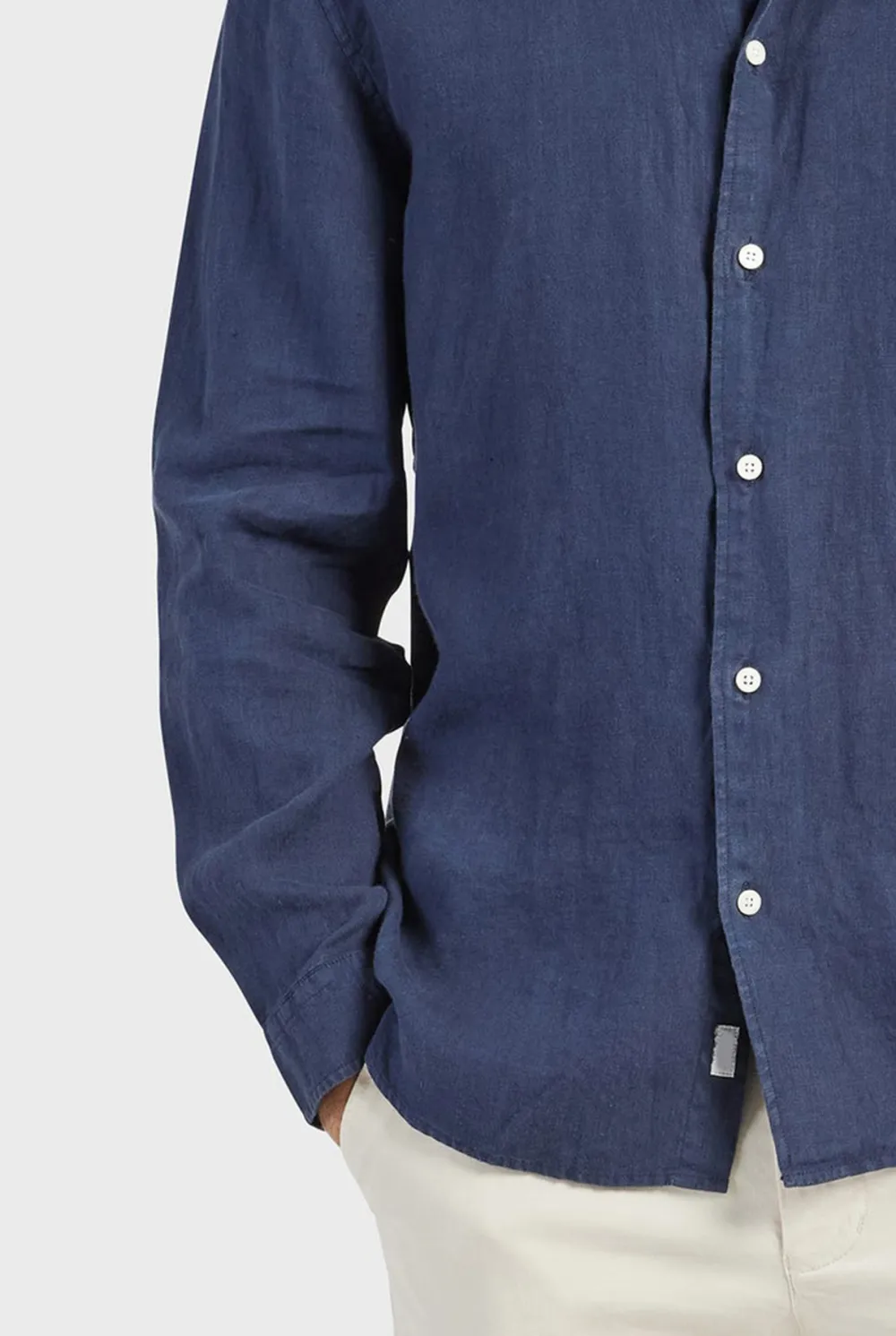Plain Navy Linen Shirt