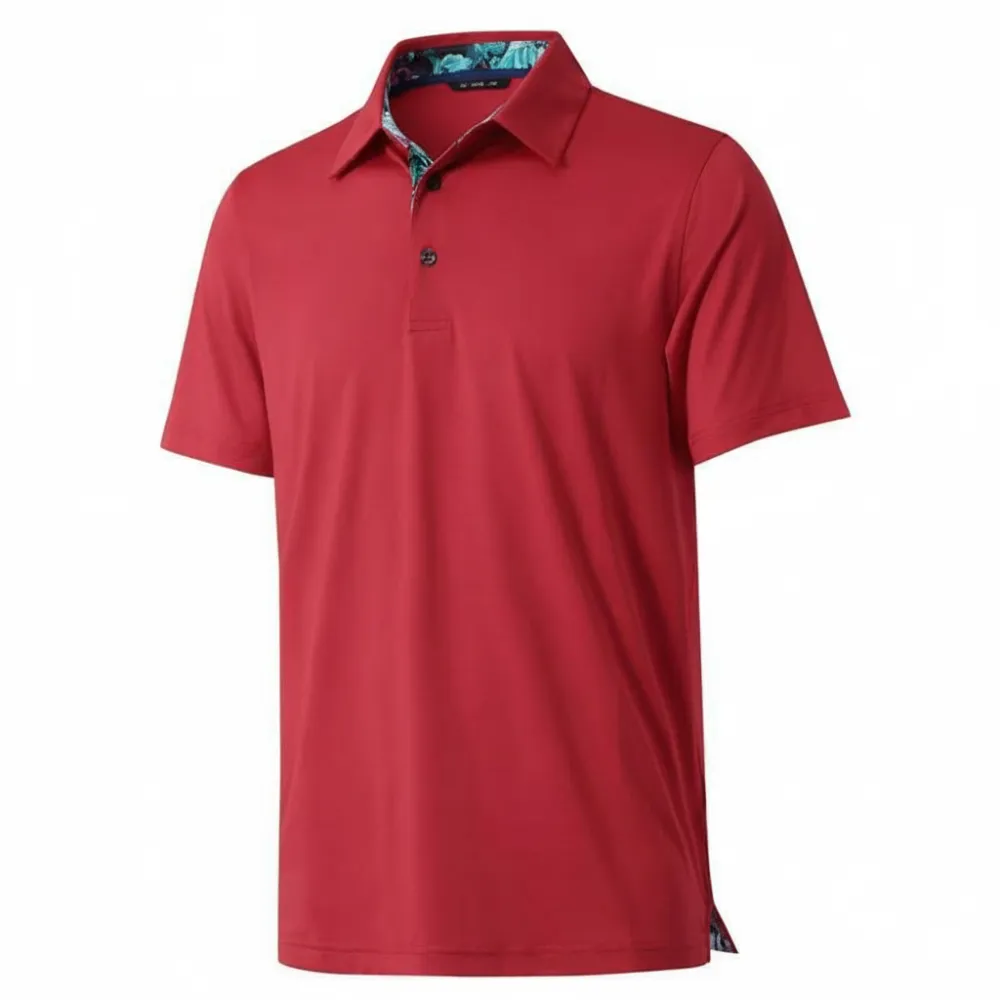 Mens Casual Dry Fit Performance Designed Collared Golf Polo Shirts for Men Plus Size Tops