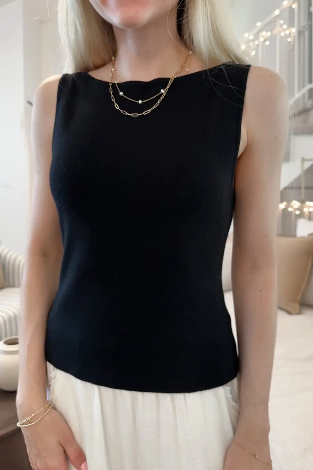 Tailored Soft Boat Neck Top