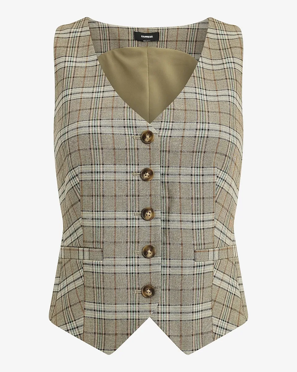 Plaid Blazer Vest + Plaid Relaxed Trouser Pant
