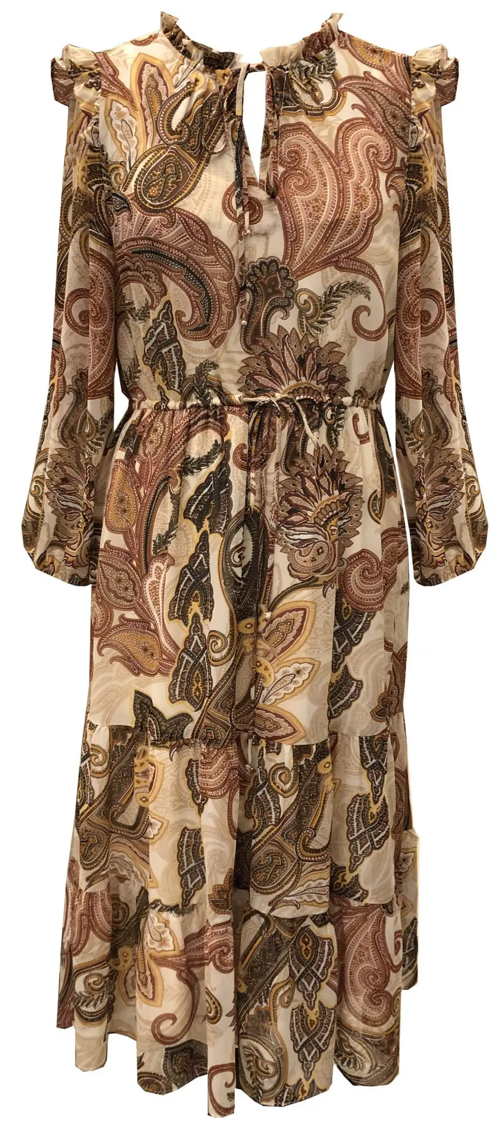 Paisley Drawstring Midi Dress