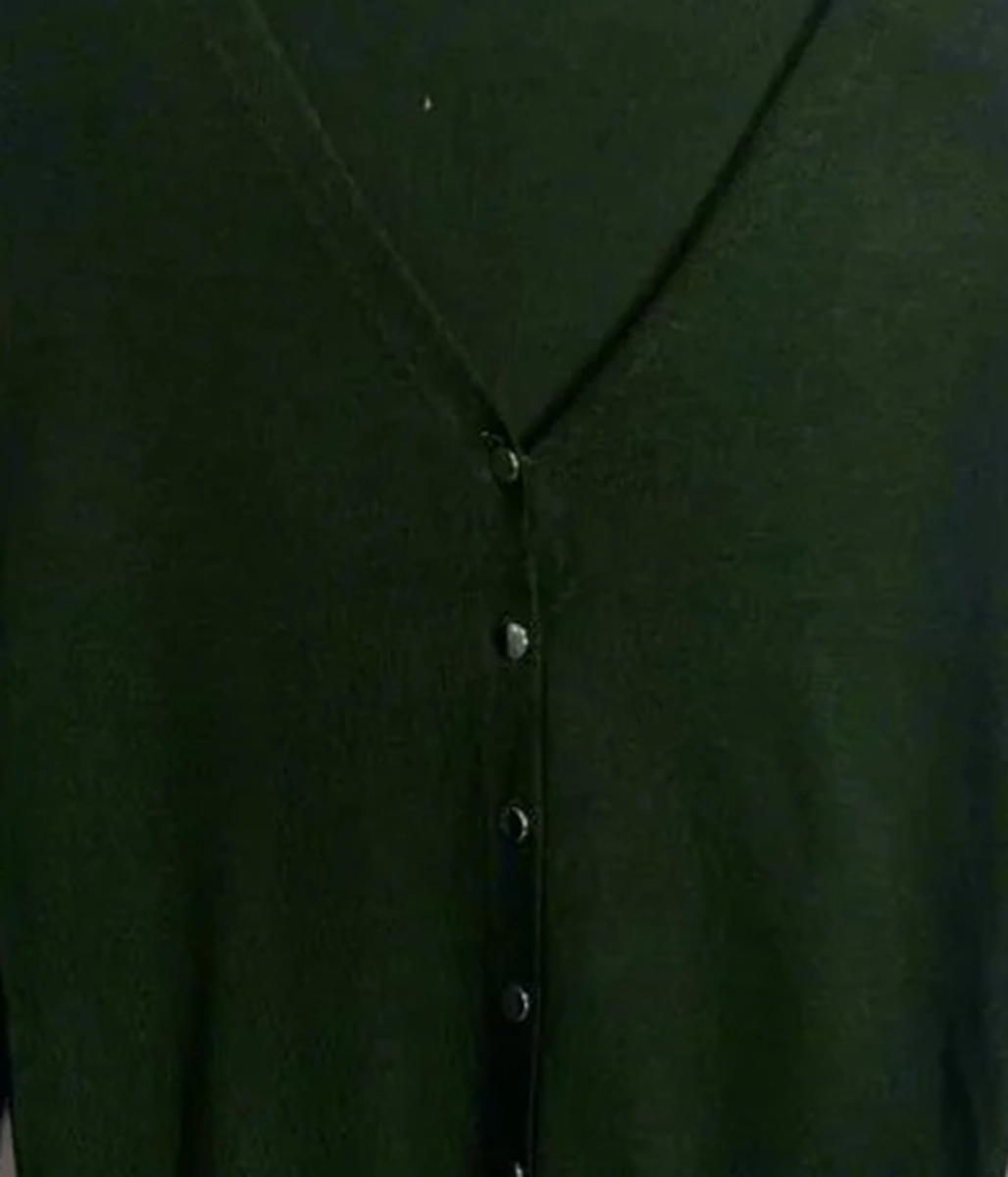 Khaki V Neck Button Cardigan