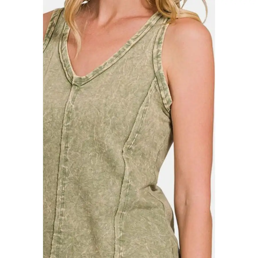 Wide-Strap V-Neck Tank Top