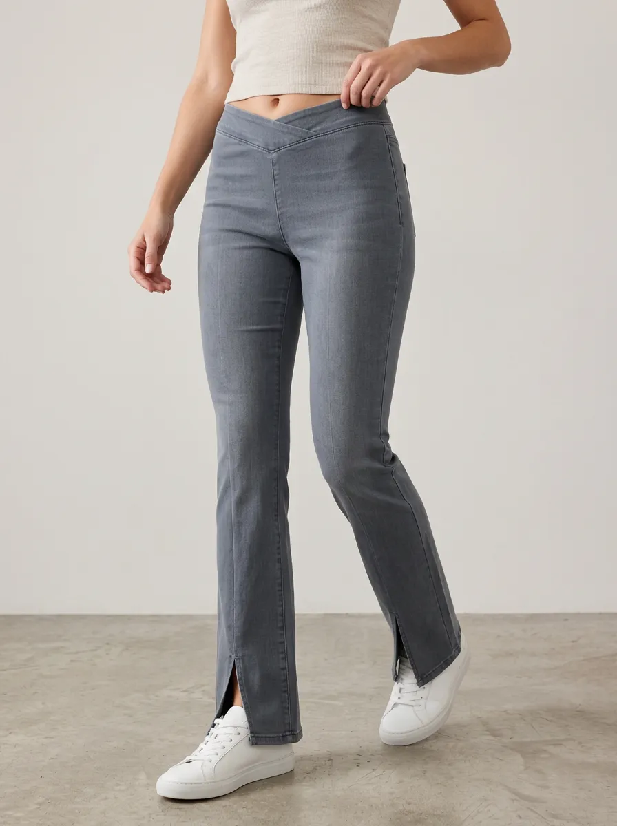 Flared Mid Rise Casual Flare Pants