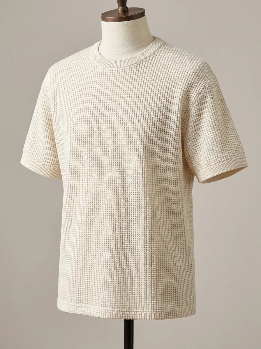 Men's Relaxed Utility-Inspired Waffle Knit T-Shirt