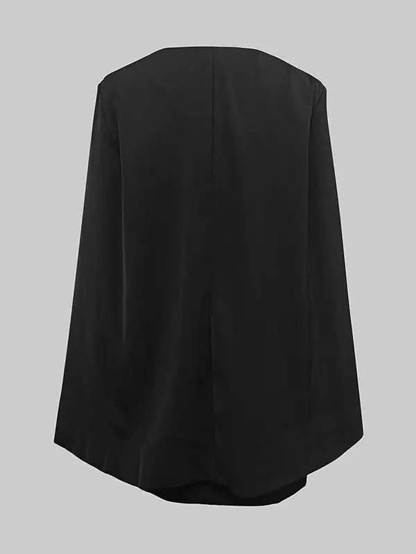 Cape Split Joint Tied Waist V Neck Mini Dress