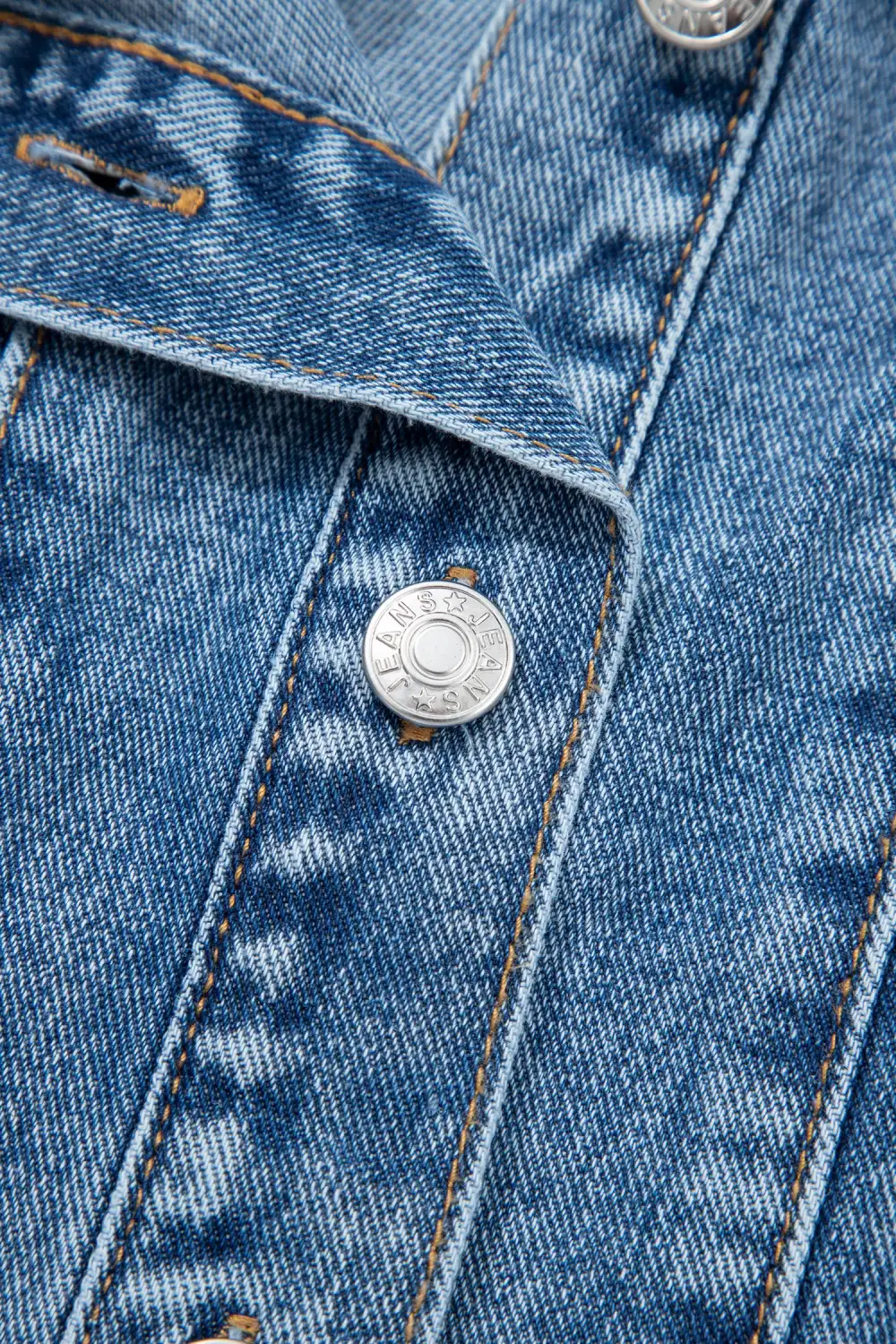 Polished Detail Denim Button Front Sleeveless Dress