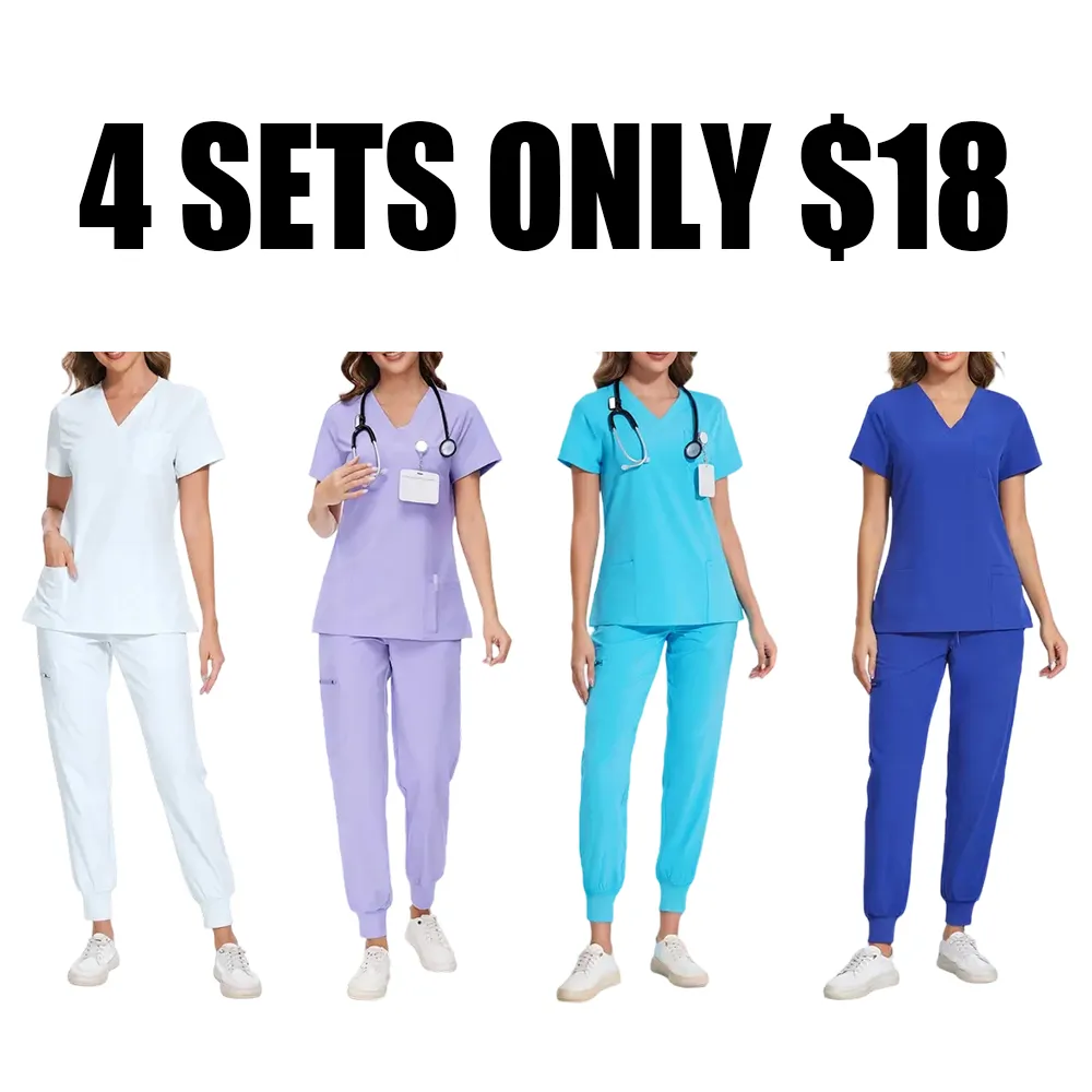 Women's Medical Suit - V-neck Top and Sweatpants