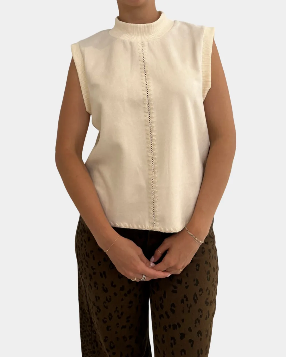 Sleeveless Suede Top