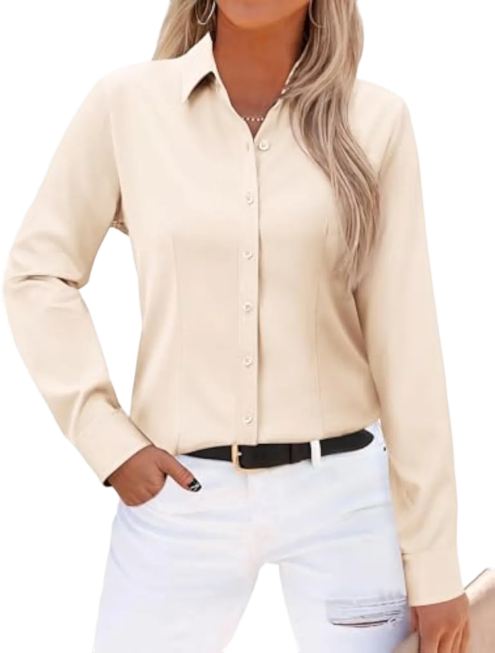 Wrinkle-Free Long Sleeve Blouse