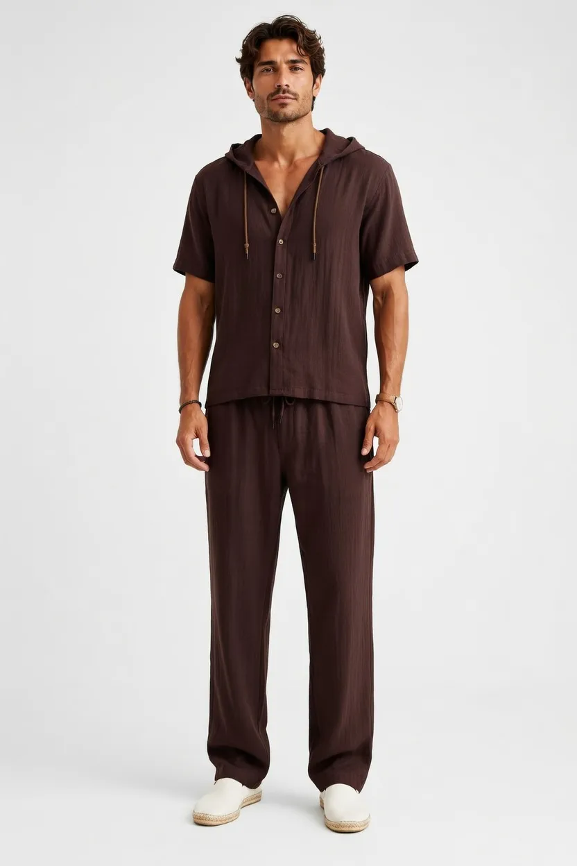 Men's Fashion Linen Two-Piece Set