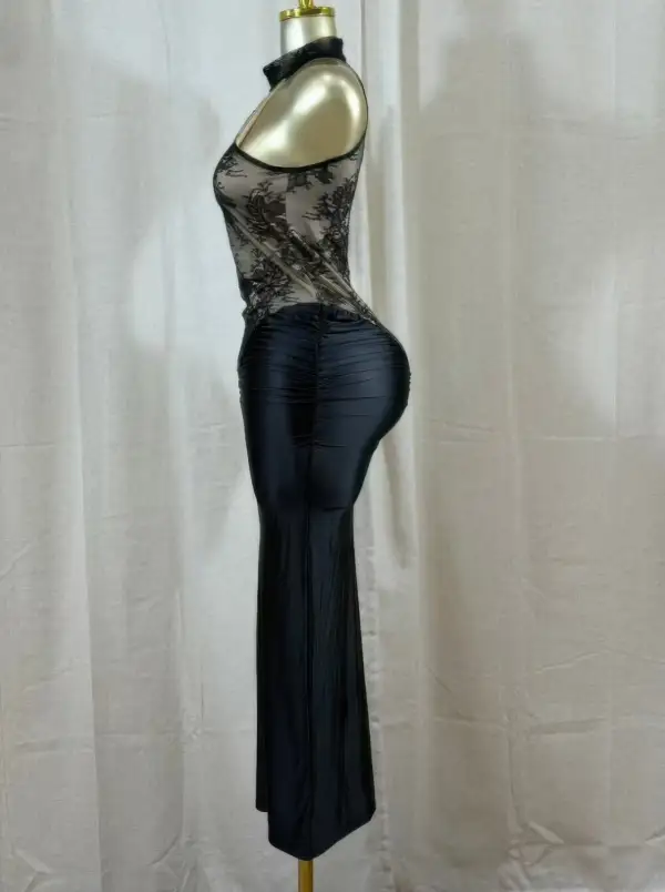 Textured Detail Lace Dress
