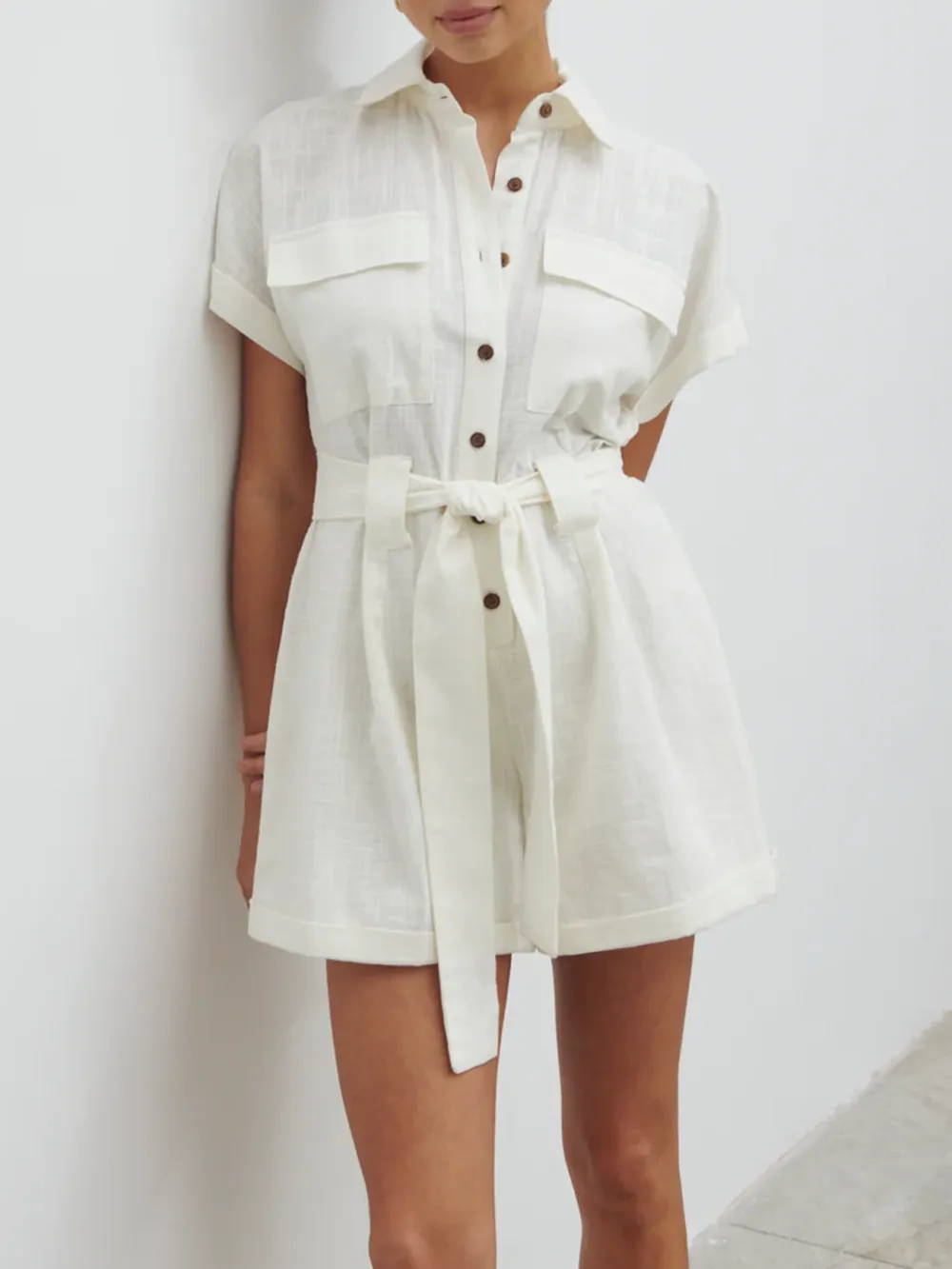 Button Front Utility Playsuit