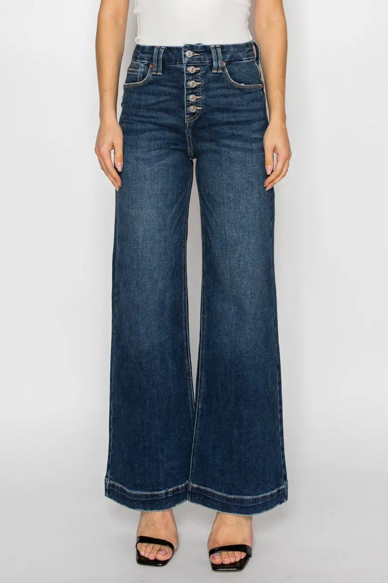 Everyday High Rise Wide Leg Stretch Denim Jeans
