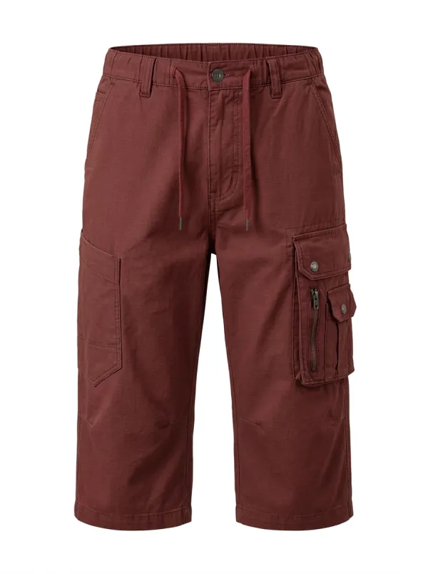 Men's Outdoor Tactical Khaki Multi-Pocket Cargo Shorts