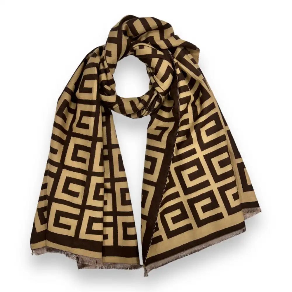 Reversible Maze Cashmere Blend Scarf