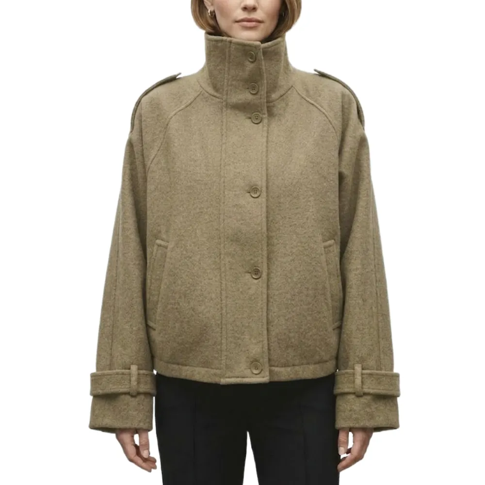 Funnel Neck Oversized Wool Coat