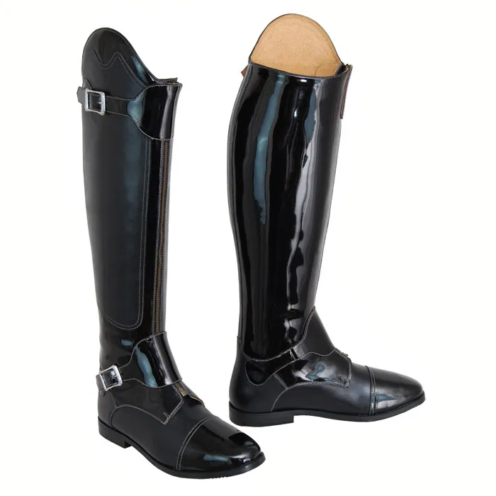 Classic Front Zip Rubber Sole Tall Riding Boots