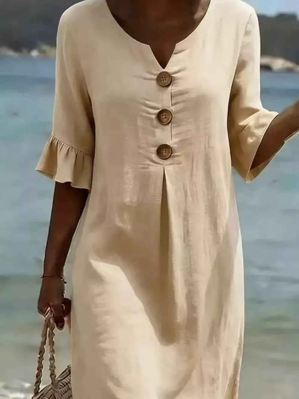 Ruffle Sleeve Midi Dress