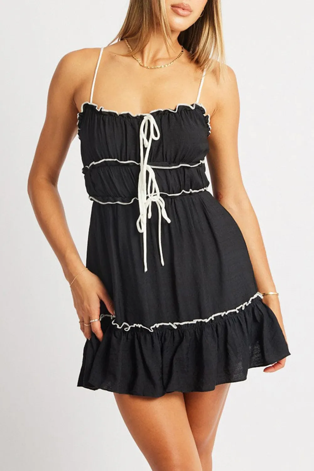 Black Fit And Flare Mini Dress
