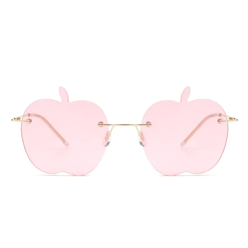 Textured Rimless Frame Sunglasses