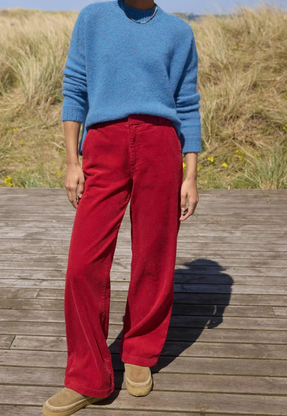 Straight-leg cord trousers cotton cord