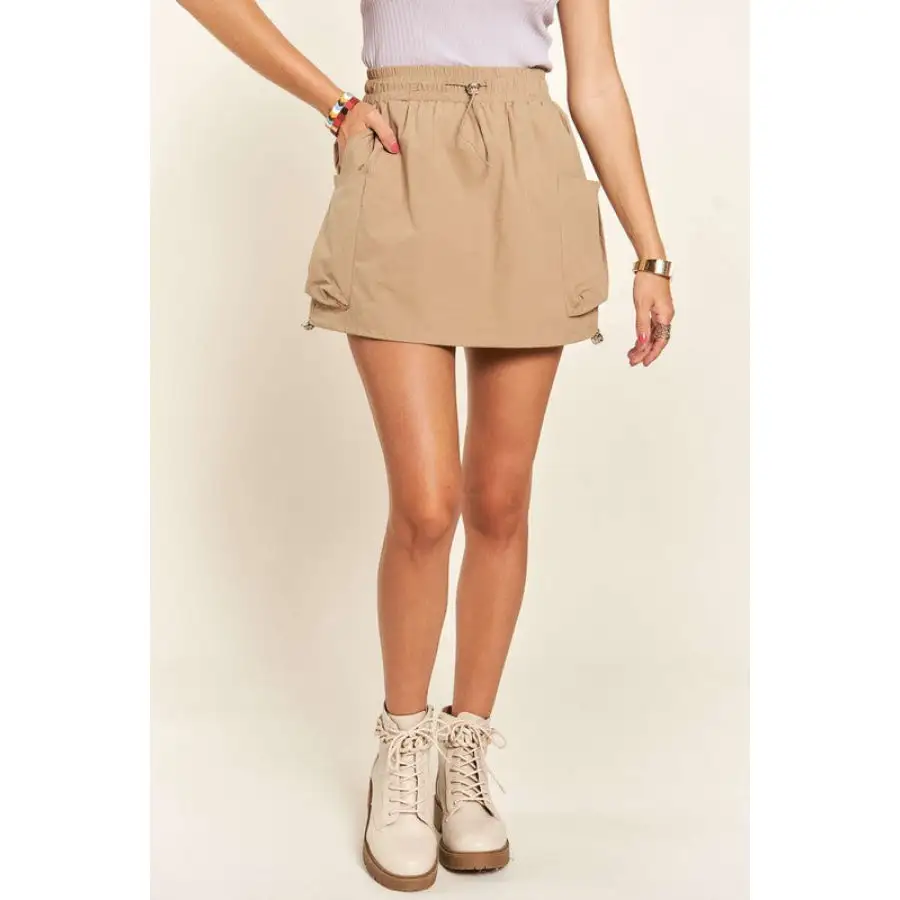 Modern Drawstring Skort with Pockets