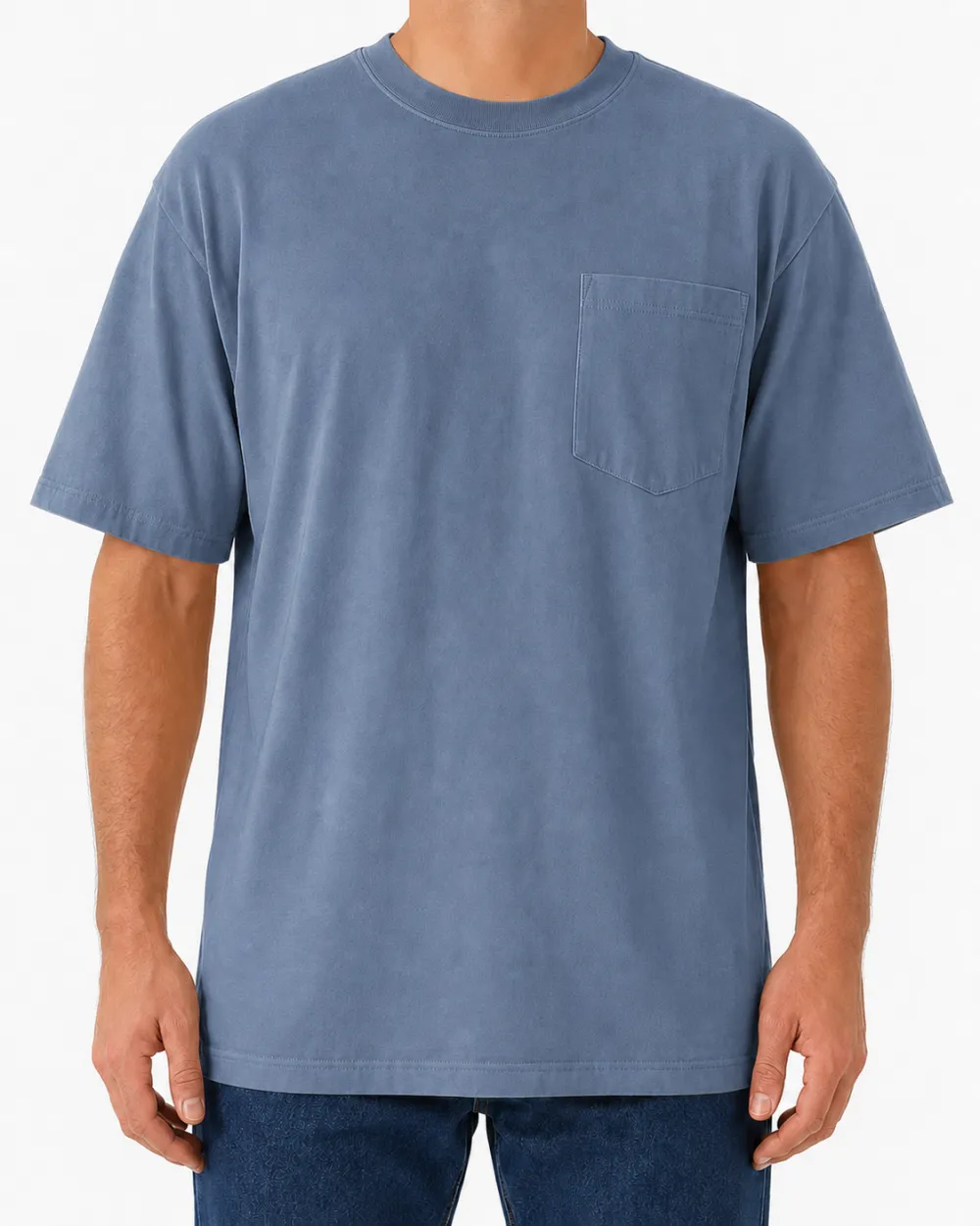 Men's Soft Cotton Pocket Crew Neck T-Shirt