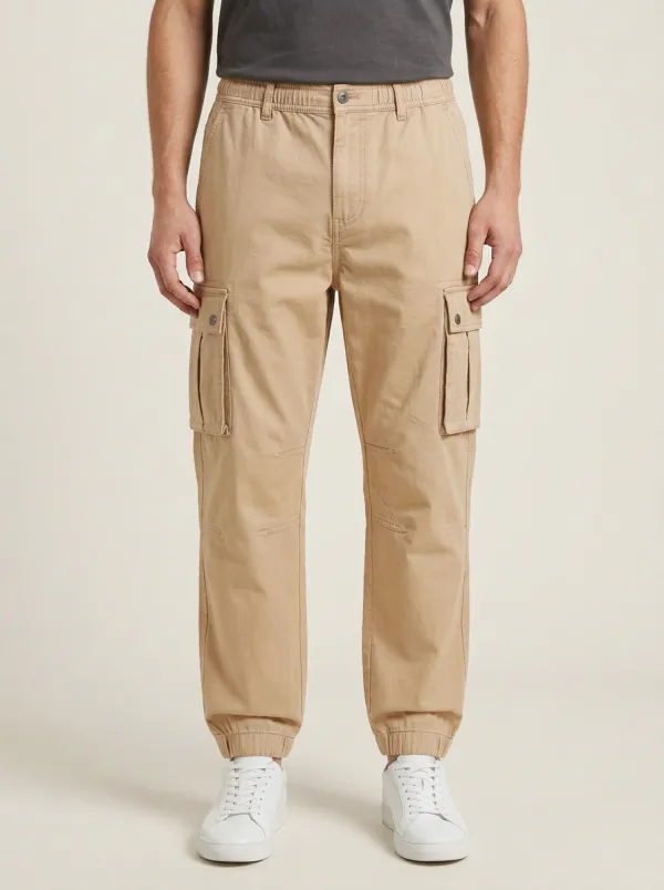 Printed Solid-Style Men's Cargo Pants