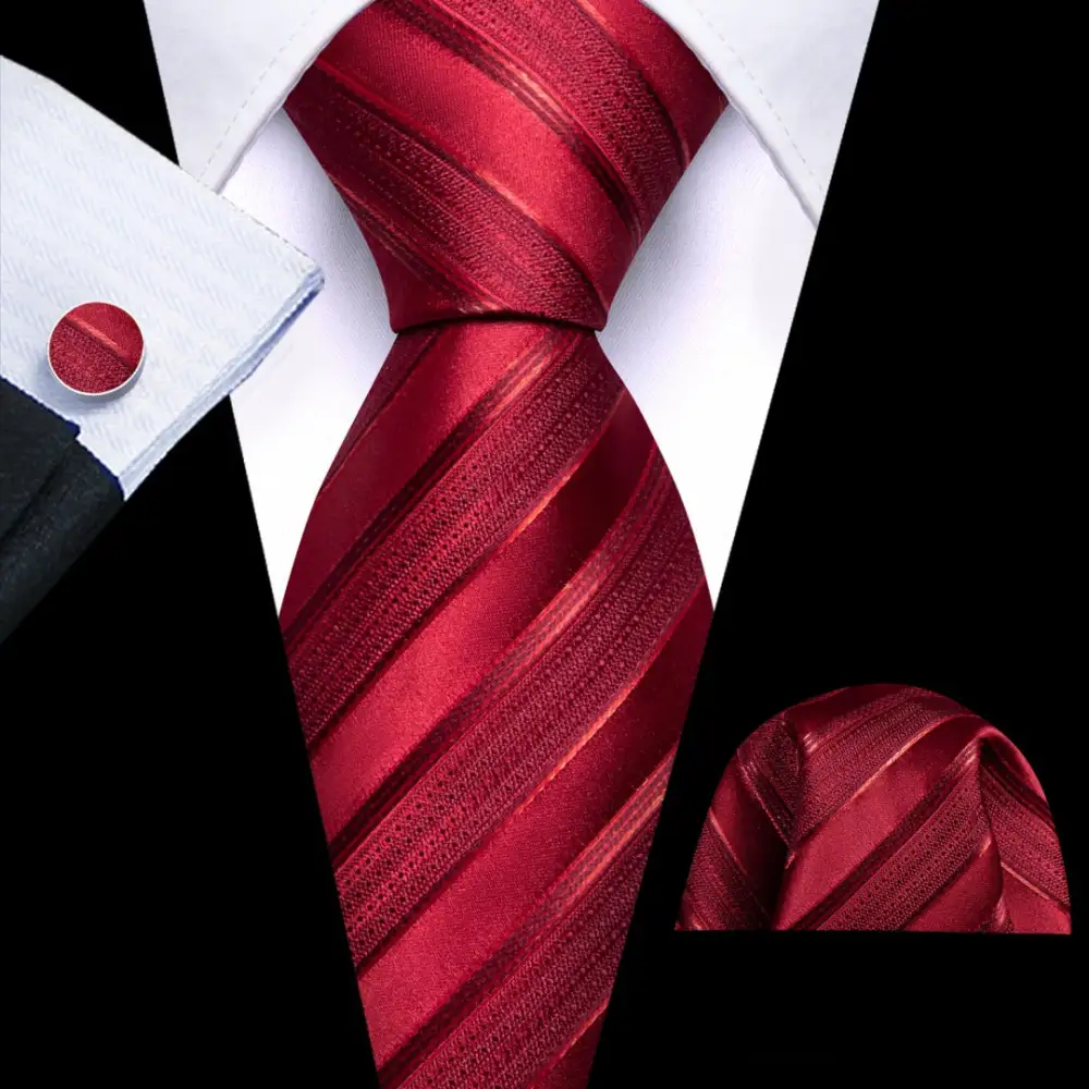 Striped Solid Business Necktie Set