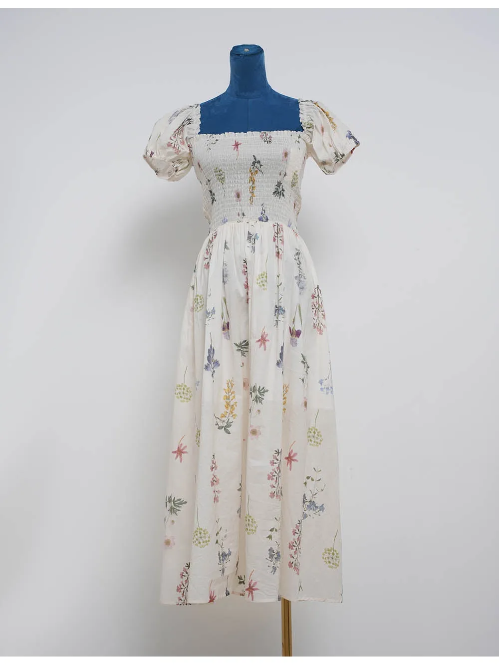 Romantic Puff Sleeves Midi Dress
