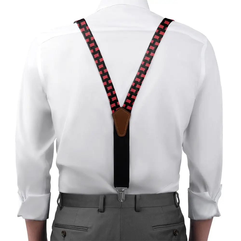 Silhouette Contour Motif Suspenders