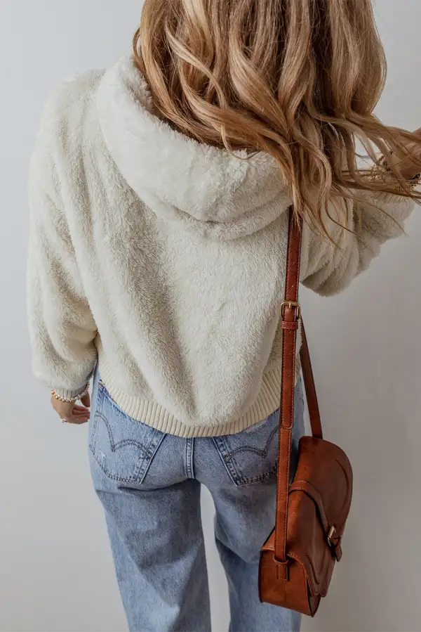 Ribbed Contrast Trim Hoodie