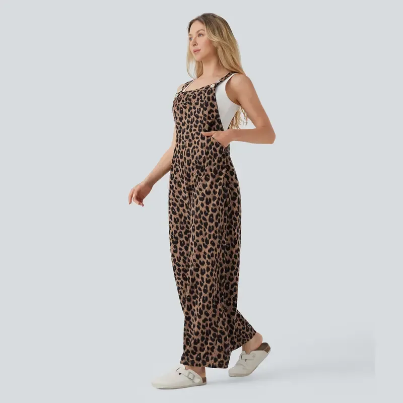 🔥Leopard Print Casual Overalls (With Pockets)