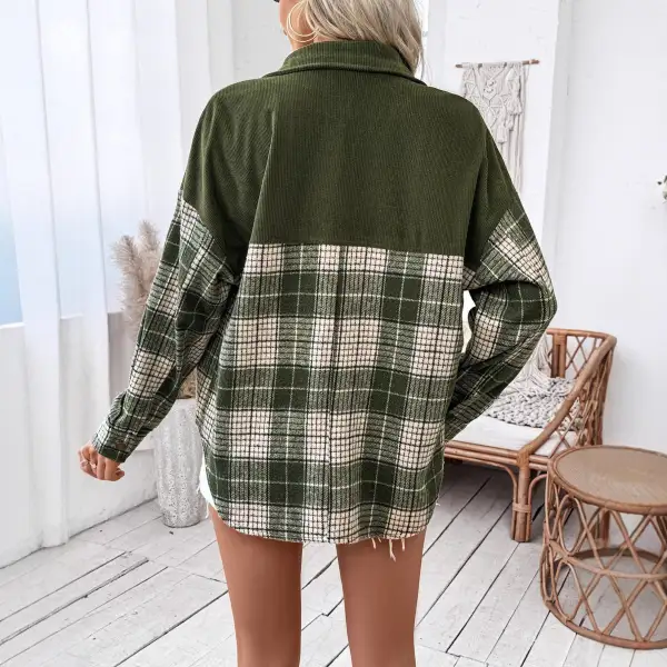 Tailored Plaid Casual Outerwear Jacket