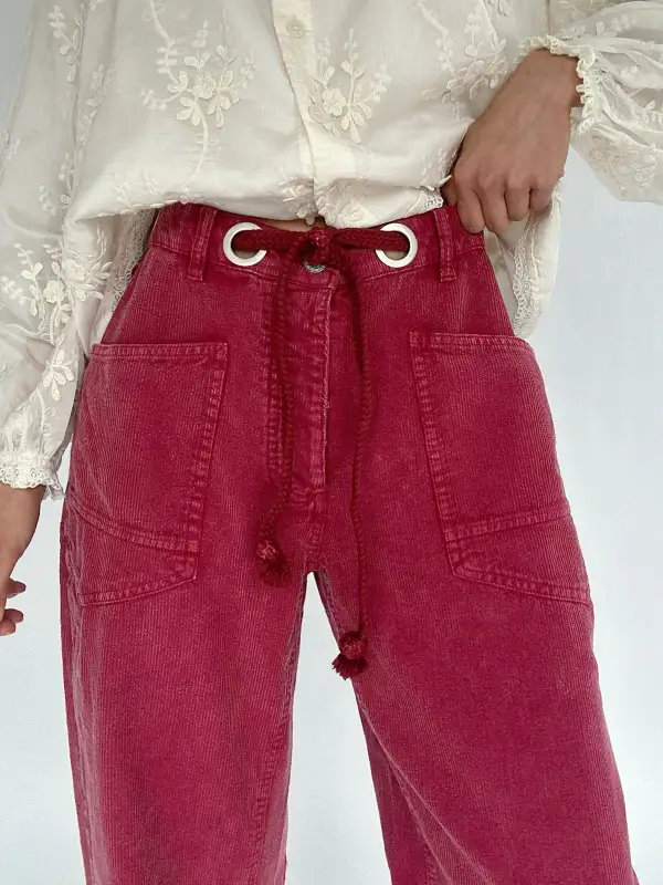 Corduroy Velvet Barrel Pants