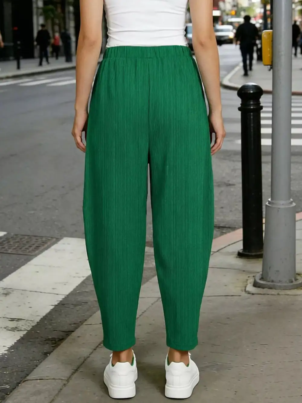 Plus Size Elastic Waist Harem Pants