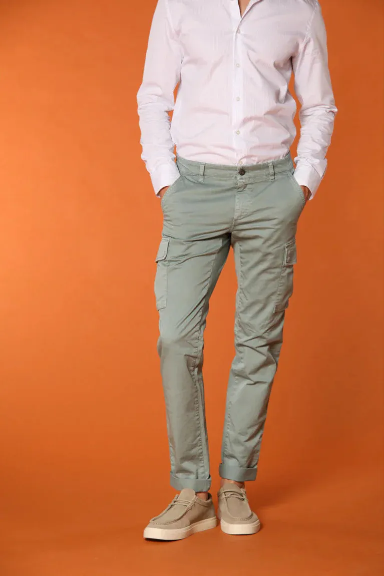 Green Men's Slim Fit Cotton Stretch Overalls