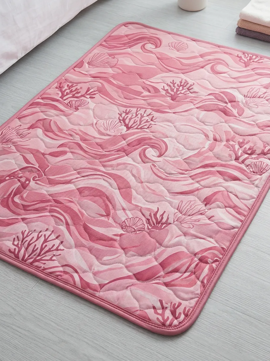 Ocean Lover Coral Shells Pattern Cooling Mat