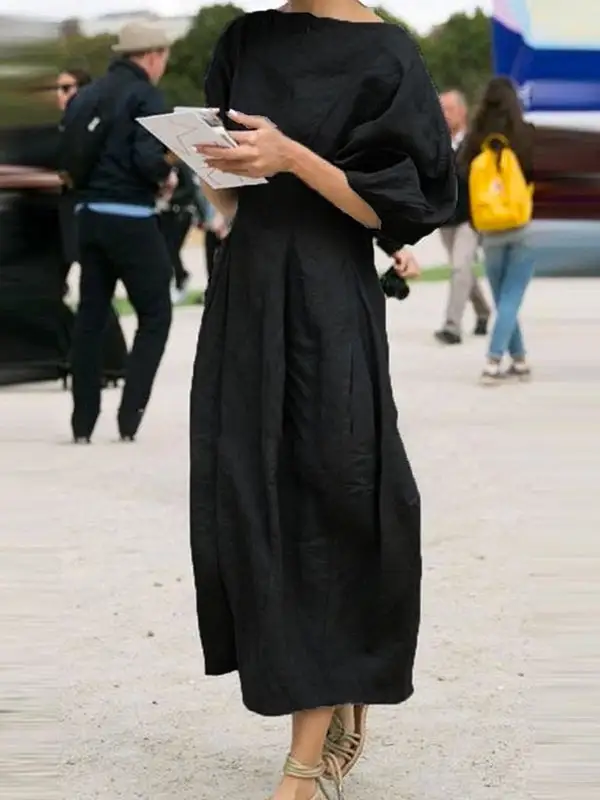 Half Loose Neck Maxi Dress
