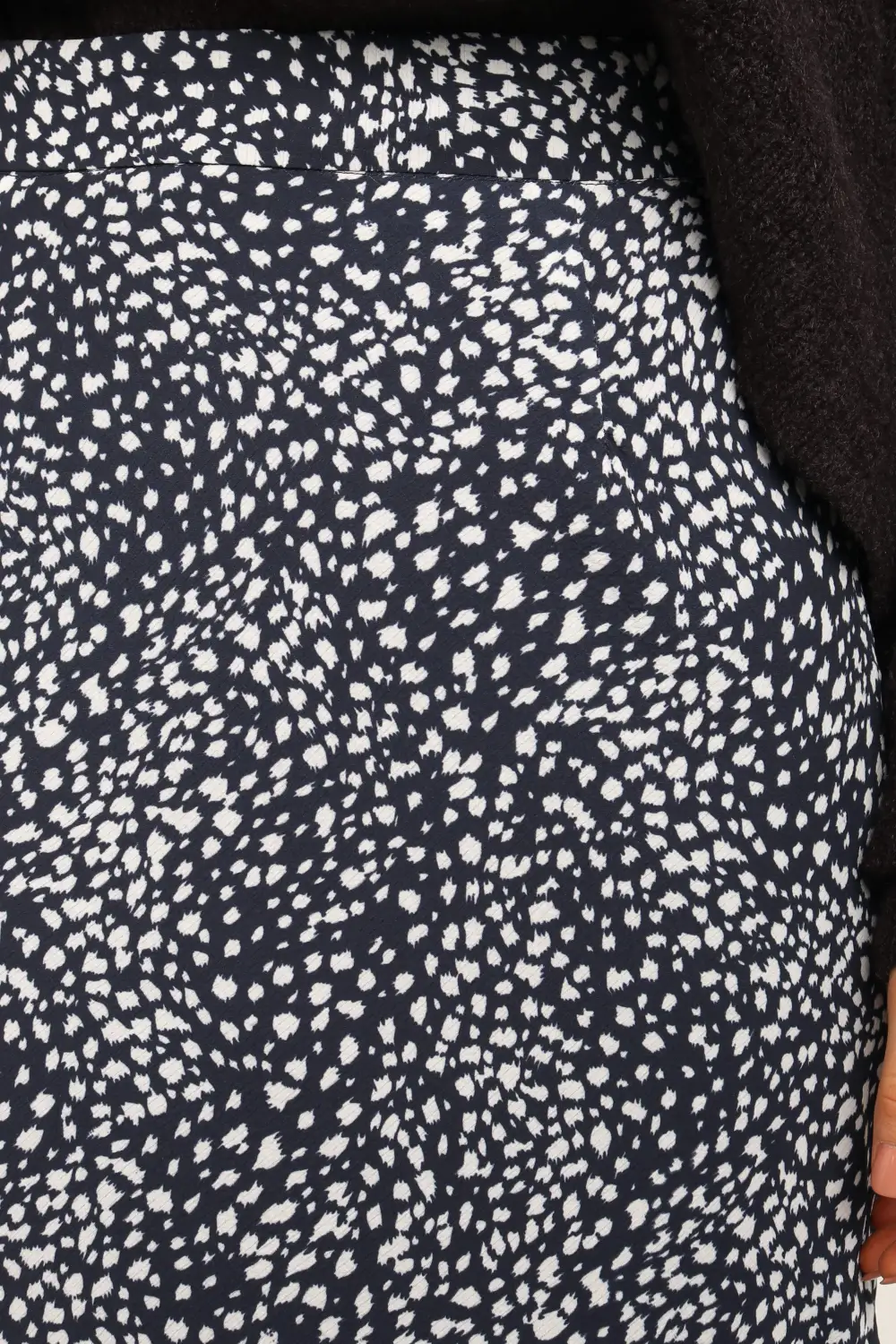 Polka Dot Pencil Midi Skirt