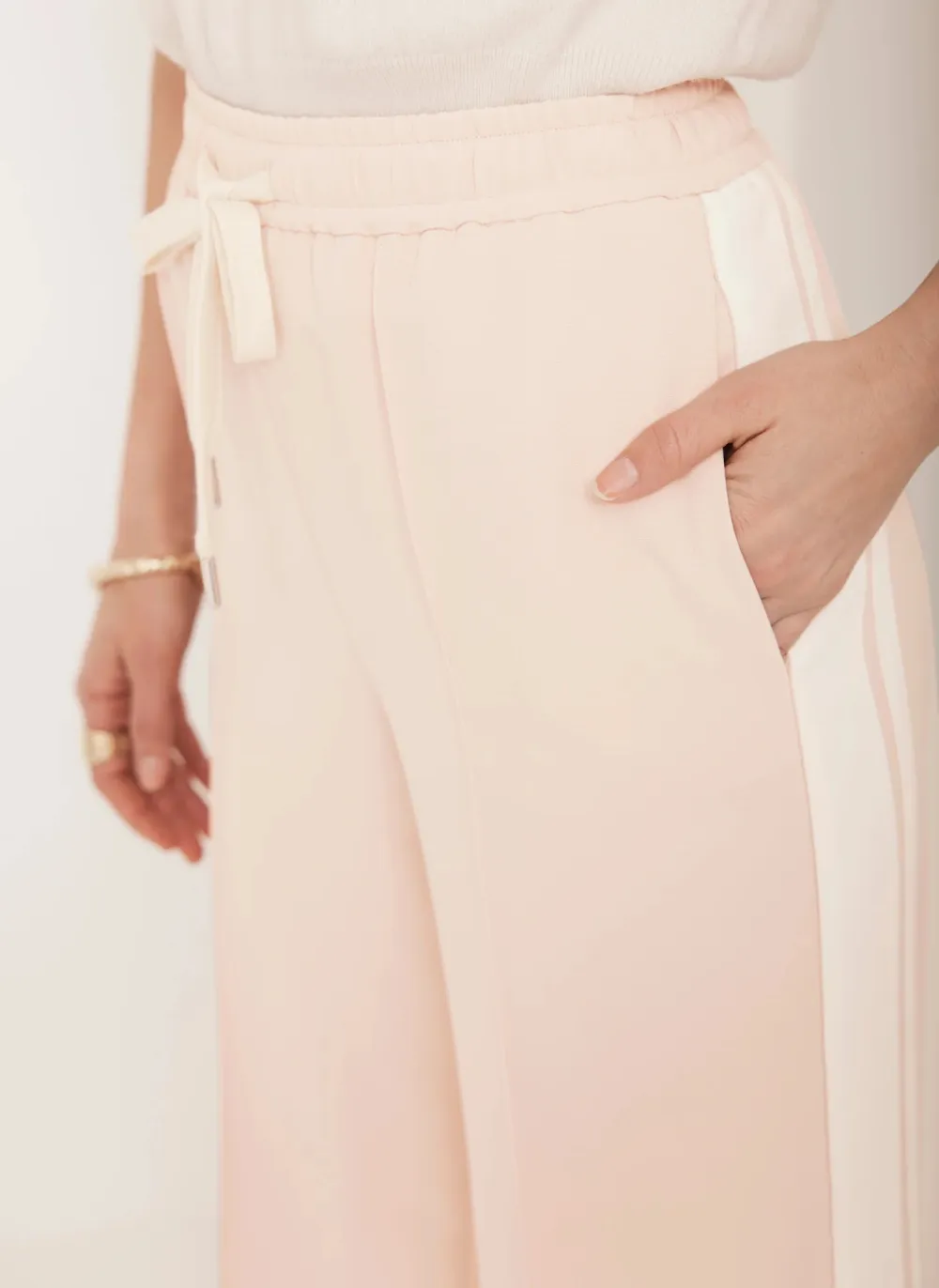 Casual Style Side Stripe Trousers
